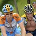 bradley wiggins en lance armstrong samen in koers