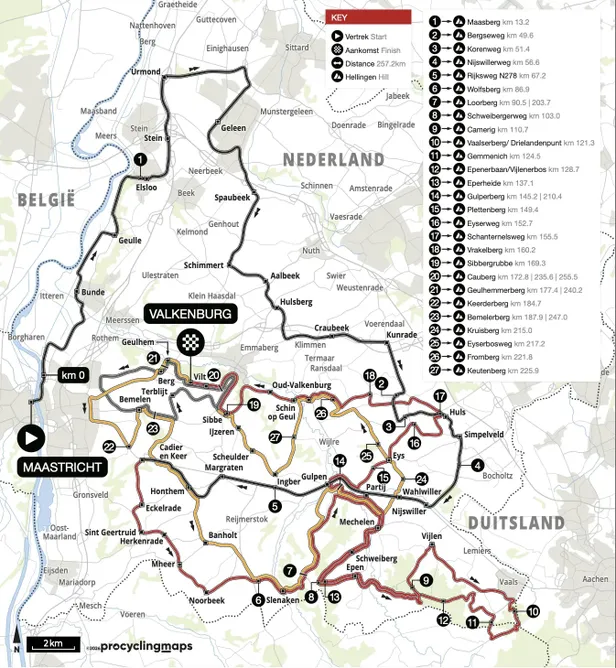 Map Amstel Gold Race 2026