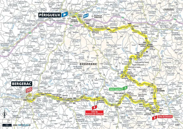 Map parcours etappe 8 Tour de France 2026