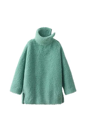 Oversized fleece-sweater in turquoise €129,00