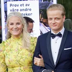 Foto van kroonprinses Mette-Marit en haar zoon, Marius Borg Høiby.