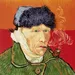 Zelfportret van Van Gogh met verbonden oor en pijp