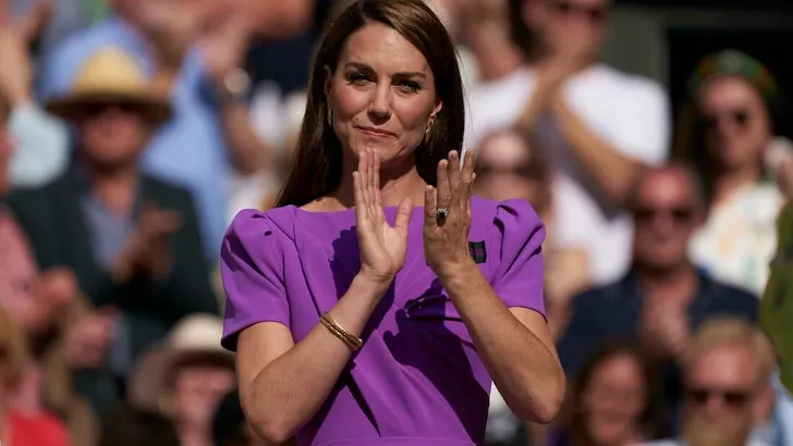 Kate Middleton with daughter Charlotte at Wimbledon