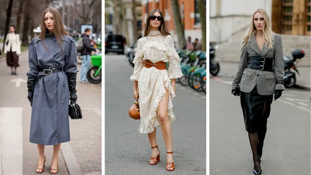 Riemen XXL trend lente 2026. Street style foto's.