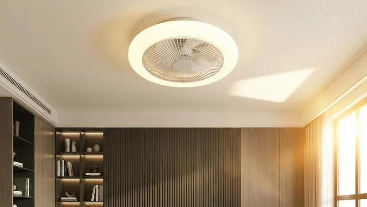 QAZQA plafondventilator met ledlamp in een modern interieur - Action budgettip.