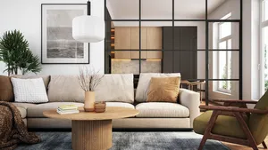 Modern living room interior - 3d render
