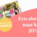 Headerbeeld met magazine covers voor actie met 20% korting op Tijdschrift.land.
