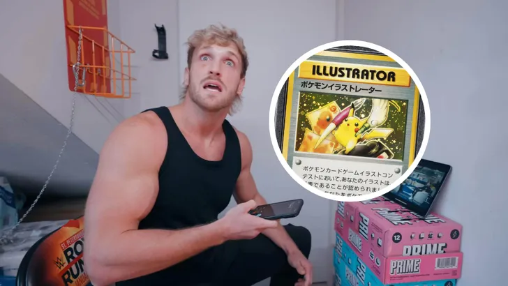 Logan Paul en hetzelfde type kaart als degene die geveild is (inzet)