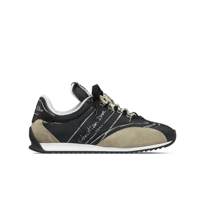D-Sketch-sneaker van zwart nylon