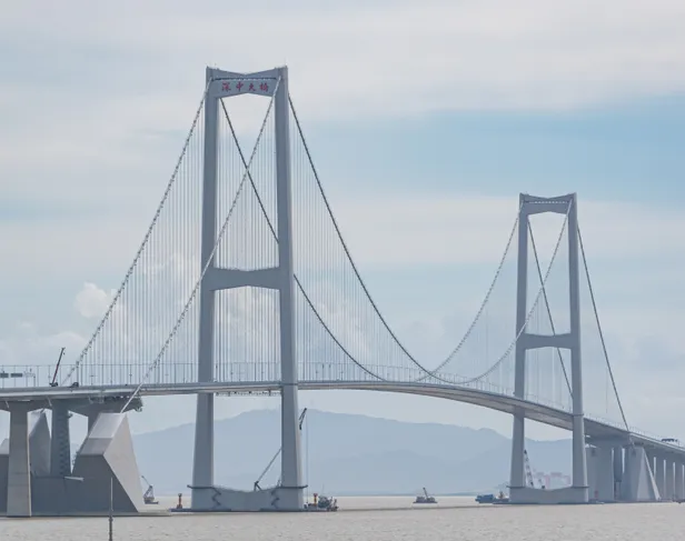 de Shenzhong Bridge, een onderdeel van de Shenzhen-Zhongshan Link