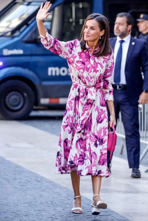 Koningin Letizia tijdens een vergadering van de Cervantes Foundation in 2024. 