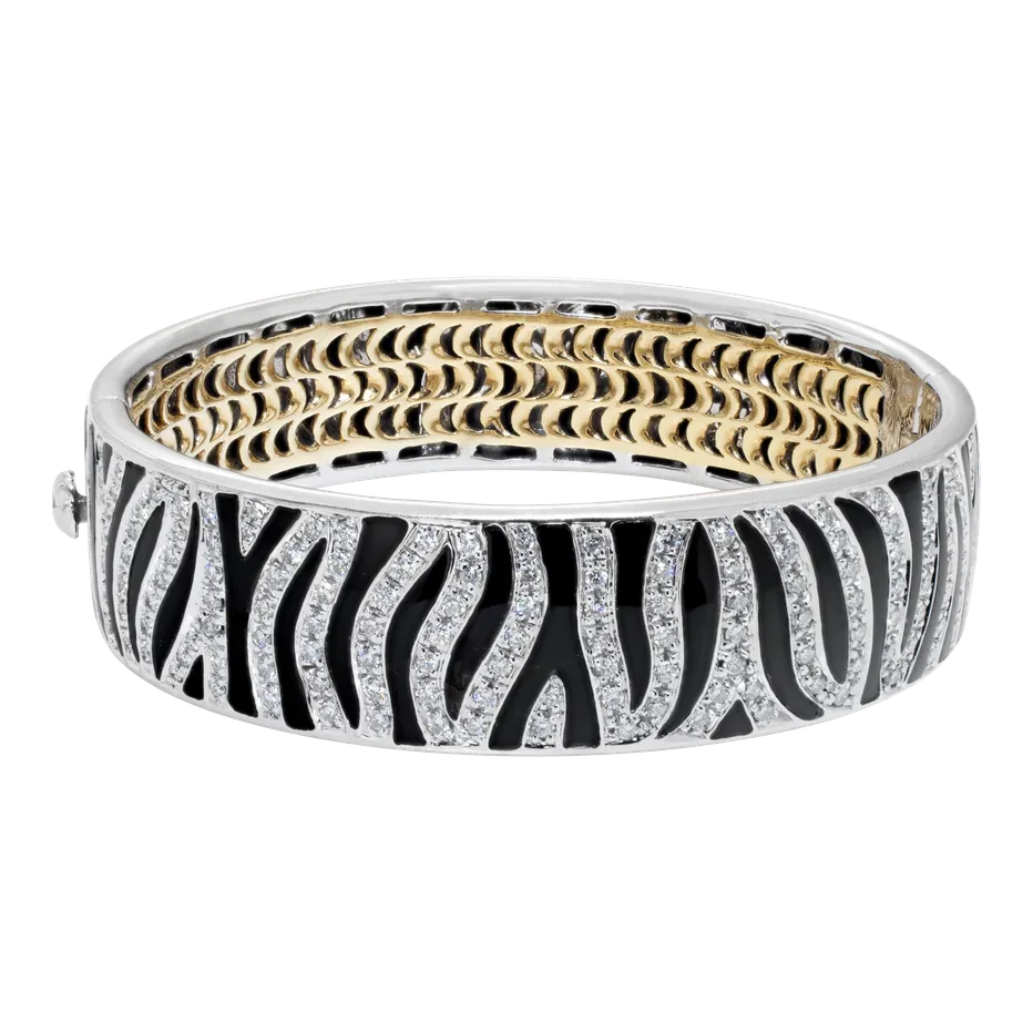 Fashion met zebraprint: David Webb bangle