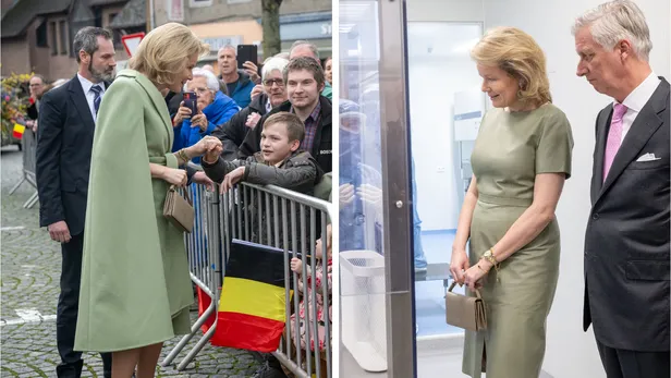 Koningin Mathilde ten voeten uit: chic, tijdloos, en in Natan. 