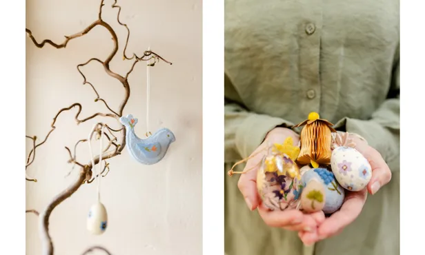 Collage met paasdecoratie van Dille & Kamille.