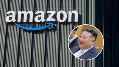 Amazon-logo en Kim Jong Un