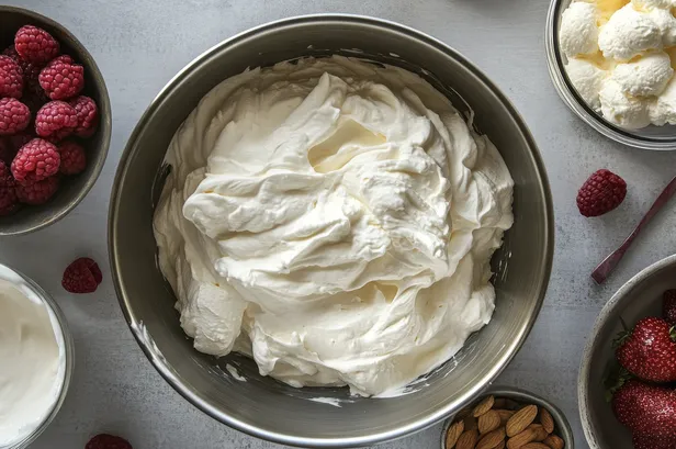 Als je een koude mengkom gebruikt, is de kans dat je slagroom mooi stijf wordt een stuk groter