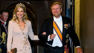 Koning Willem-Alexander en koningin Máxima tijdens het galadiner voor het corps diplomatique