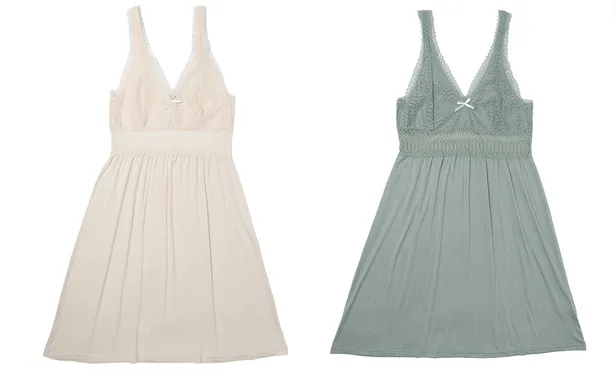 Slipdress kant maat S tot en met XXL in wit en groen van Wibra