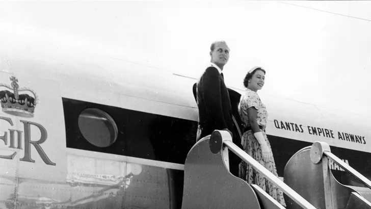 Queen Elizabeth en prins Philip, 1954