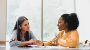 Teacher focuses on her student