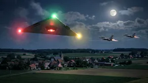 AI-gegenereerd beeld van de Belgische ufogolf (ter illustratie)
