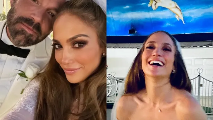 J.Lo trouwde in haar oude filmtrouwjurk (en deelt zelf kiekjes)