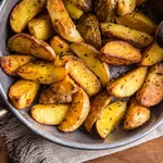 Potato. Roasted potatoes. American potatoes with salt pepper and cumin.