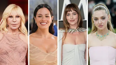 Donatella Versace, Ashley Graham, Dakota Johnson en Amanda Seyfried in Beau Monde's Beauty Jury