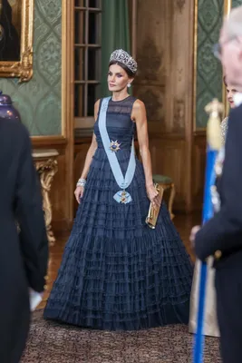 Letizia bij state visit dinner in 2021