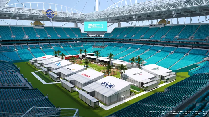 Het circus gaat door: Miami verplaatst F1-paddock naar footballveld