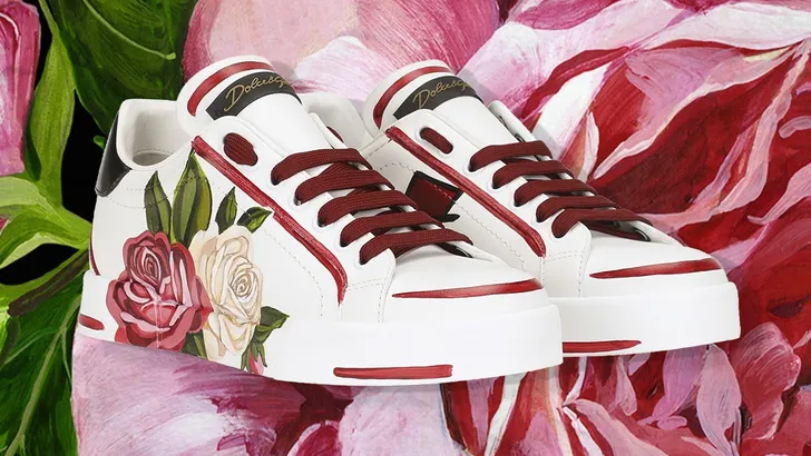 Love! Sneakers met handbeschilderde rozen