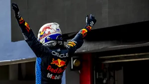 Max Verstappen na een overwinning