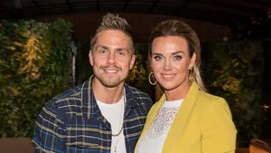 André Hazes en Monique Westenberg tijdens een boekpresentatie