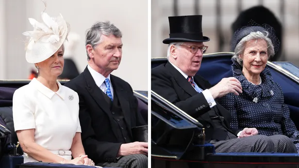 Hertogin Sophie, Sir Timothy Laurence en de Duke en Duchess of Gloucester arriveren bij Trooping of the Colour 2026.
