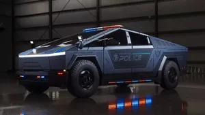 Een Tesla Cybertruck speciaal voor de politie