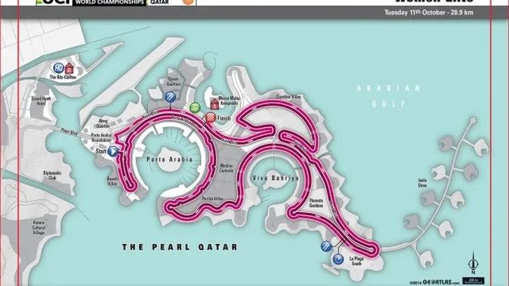 Zo zien de WK-tijdrit-parkoersen in Qatar er uit