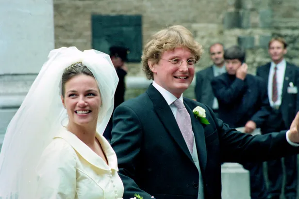 Het kerkelijk huwelijk van prins Bernhard en prinses Annette.