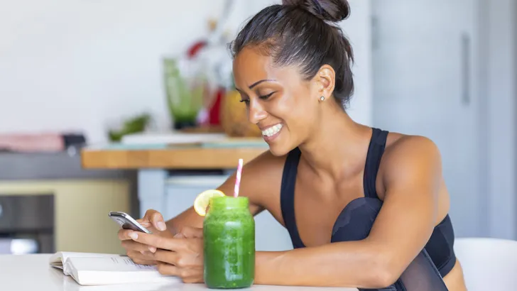 Woman staying healthy at home