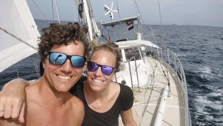 Een van de laatste foto&#8217;s van Blue Beryl met mast. Beeld: (c) Blue Beryl