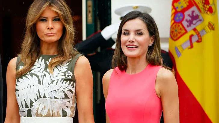 Fashion meets fashion: Letizia en Melania ontmoeten elkaar bij het Witte Huis