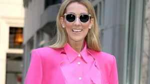 Celine Dion Looks Chic in Pink Leaving Hotel