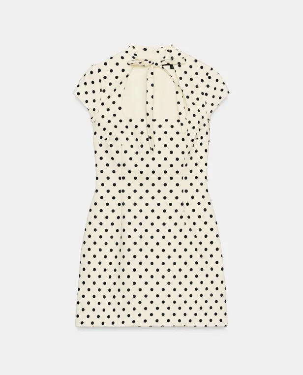 Korte jurk met strik en stippen - €36,95  van Zara