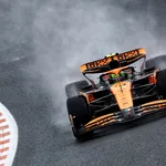 De McLaren van Lando Norris op het circuit van Zandvoort