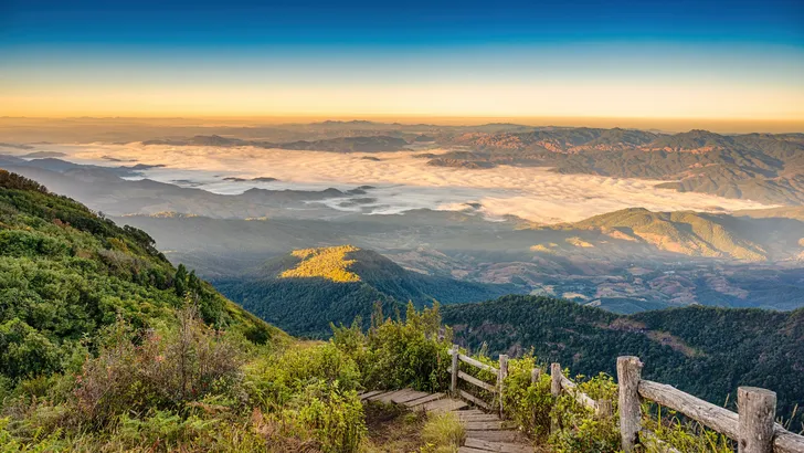 Foto van Kew Mae Pan, bergroute door Thailand.