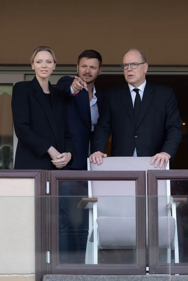 Prinses Charlene en prins Albert met Charlene's broer, Gareth Wittstock.