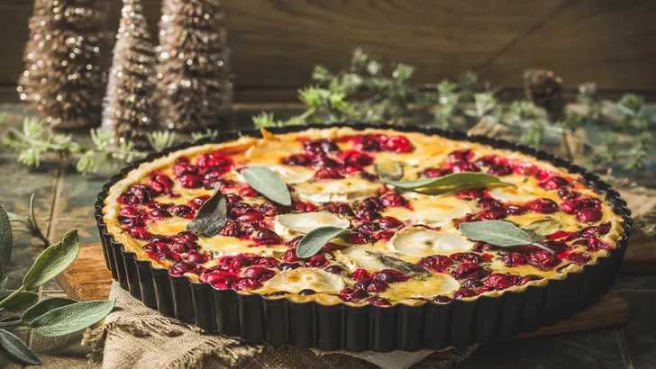 Quiche met cranberry's