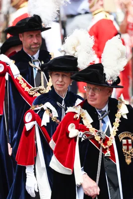 ...Die op de voet gevolgd werden door prins William, prinses Anne en de Duke of Gloucester.