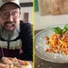 Ramon Brugman die een pizza eet en een bord met pasta - eetdagboek