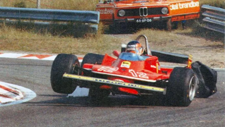 Gilles Villeneuve op het circuit van Zandvoort in 1979