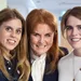 Foto van prinsessen Beatrice en Eugenie met hertogin Sarah Ferguson.